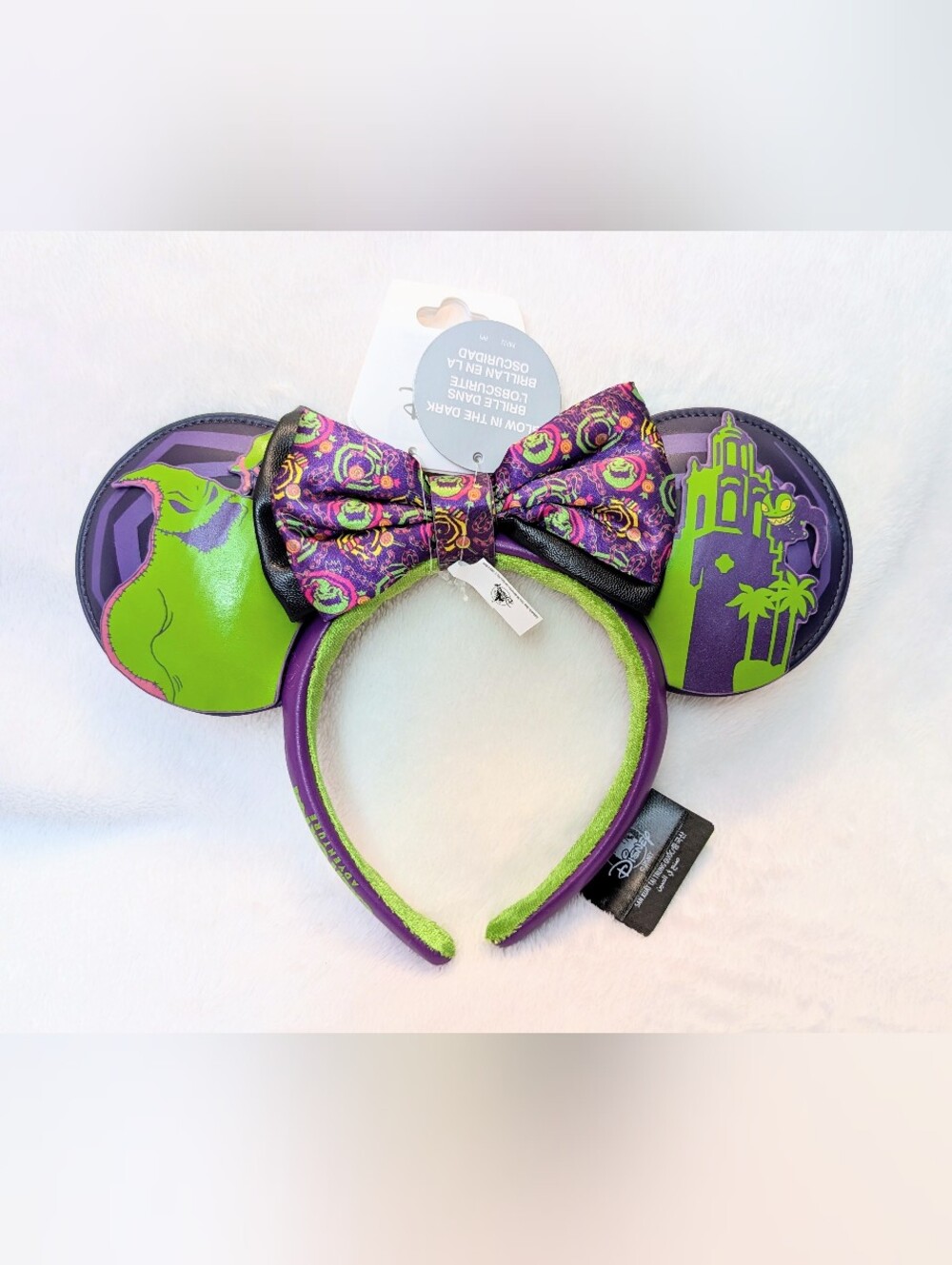 Disney NBC Oogie Boogie Bash 2025 Mickey Minnie Ears Headband Glow In Dark NEW